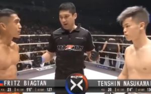 Видео боя Теншин Насукава - Фритз Алдин Бьягтан Rizin 15