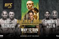 Файткард турнира UFC 237: Роуз Намаюнас - Джессика Андраде, Андерсон Сильва - Джаред Каннонье, Жозе Алдо - Алекс Волкановски