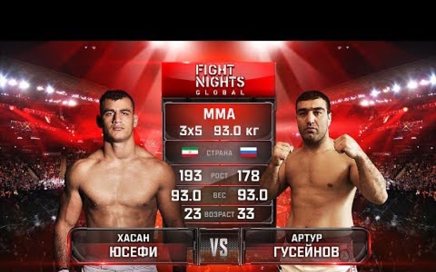 Видео боя Артур Гусейнов - Хасан Юсефи Fight Nights Global 68
