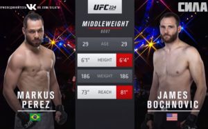 Видео боя Маркус Перес - Джеймс Бохнович UFC 224