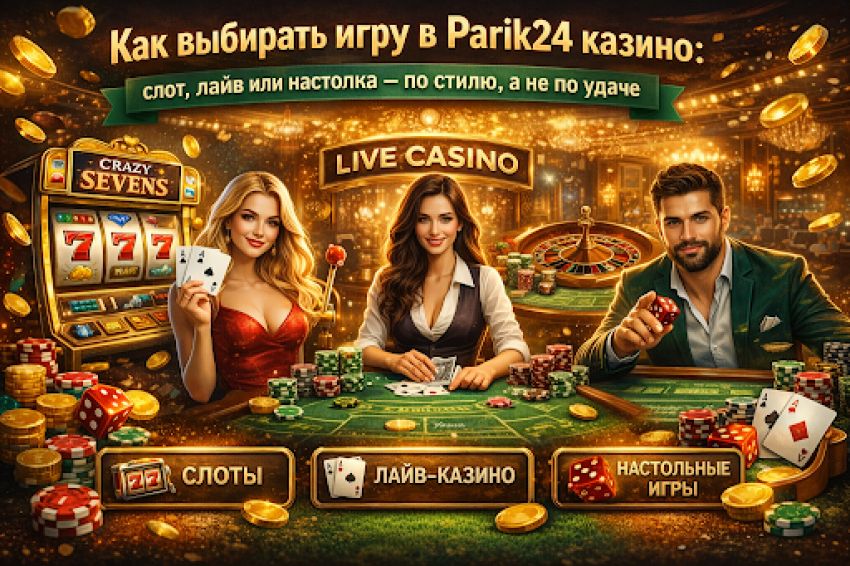 Как выбирать игру в Parik24 казино: слот, лайв или настолка — по стилю, а не по удаче