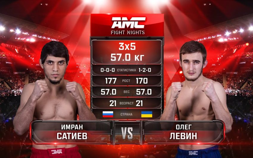 Видео боя Имран Сатиев - Олег Левин AMC Fight Nights Global: Winter Cup