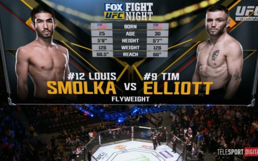 Видео боя Тим Эллиотт - Луис Смолка UFC on Fox 24