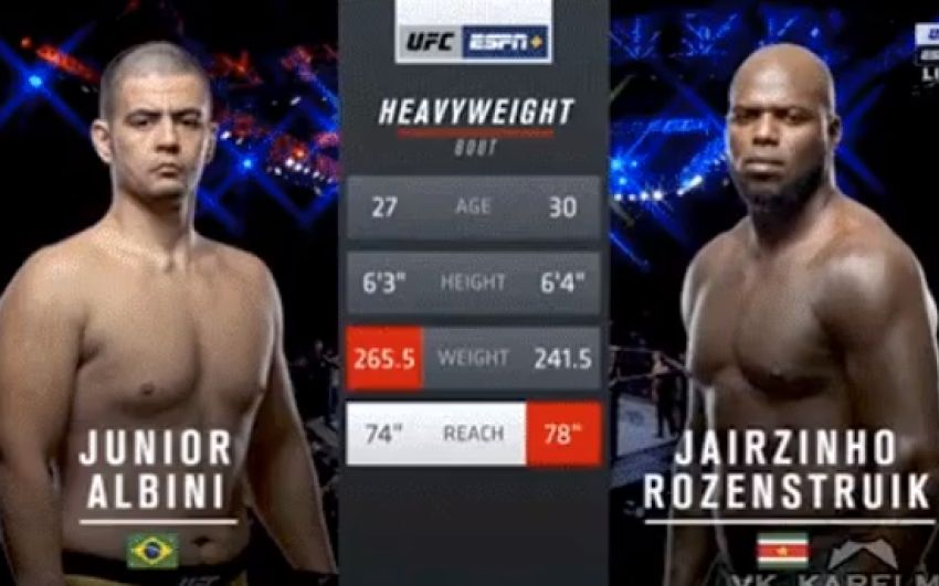 Видео боя Джуниор Албини - Жаирзиньо Розенструйк UFC Fight Night 144