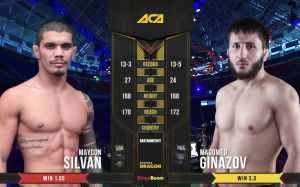 Видео боя Майкон Силван - Магомед Гиназов на ACA 98 - Fight Day