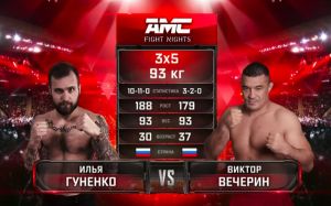 Видео боя Виктор Вечерин - Илья Гуненко AMC Fight Nights 102
