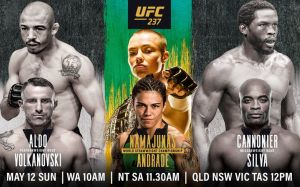 Прямая трансляция UFC 237: Роуз Намаюнас - Джессика Андраде, Андерсон Сильва - Джаред Каннонье, Жозе Алдо - Алекс Волкановски
