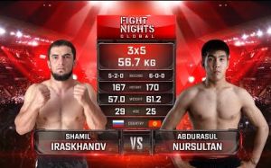 Видео боя Шамиль Ирасханов - Абдулрасул Уулу Fight Nights Global-GFC