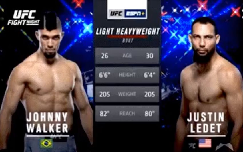 Видео боя Джонни Уокер - Джастин Ледет UFC Fight Night 144