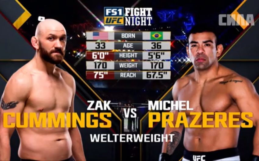 Видео боя Зак Каммингс - Майкл Празерес UFC Fight Night 129