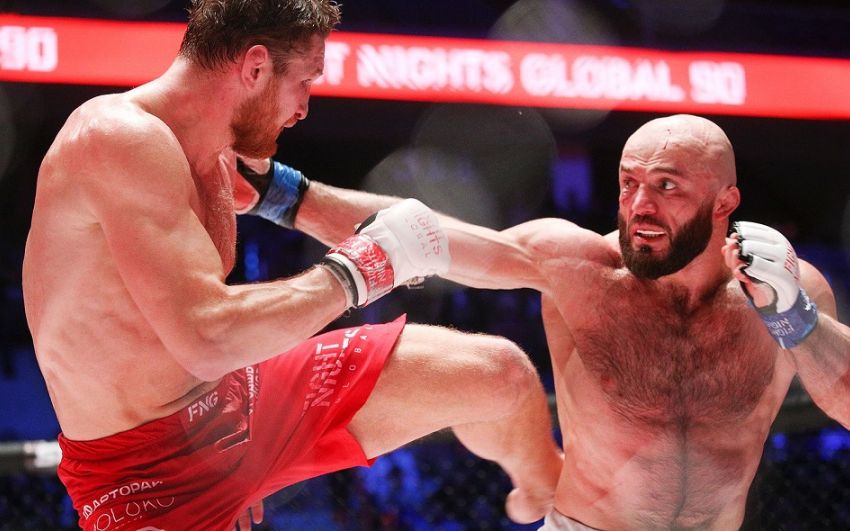 Исмаилов и Минеев устроили потасовку на турнире AMC Fight Nights Global, спровоцировав массовую драку: видео