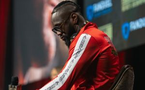 Фото: Тайсон Фьюри и Деонтей Уайлдер на финальной пресс-конференции перед третьим боем