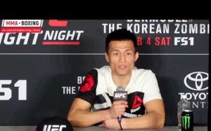 "Корейский Зомби" на пресс-конференции после UFC Fight Nigt 104 
