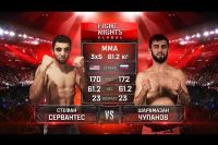 Видео боя Шарамазан Чупанов - Стефан Сервантес Fight Nights Global 74