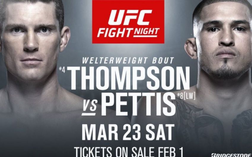 Файткард турнира UFC Fight Night 148: Стивен Томпсон - Энтони Петтис