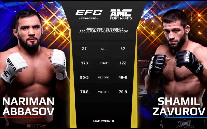 Видео боя Нариман Аббасов – Шамиль Завуров EFC 41