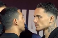 Видео: Теофимо Лопес и Джордж Камбосос впервые встретились лицом к лицу
