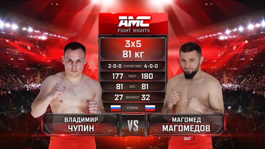 Видео боя Магомед Магомедов – Владимир Чупин AMC Fight Nights 109