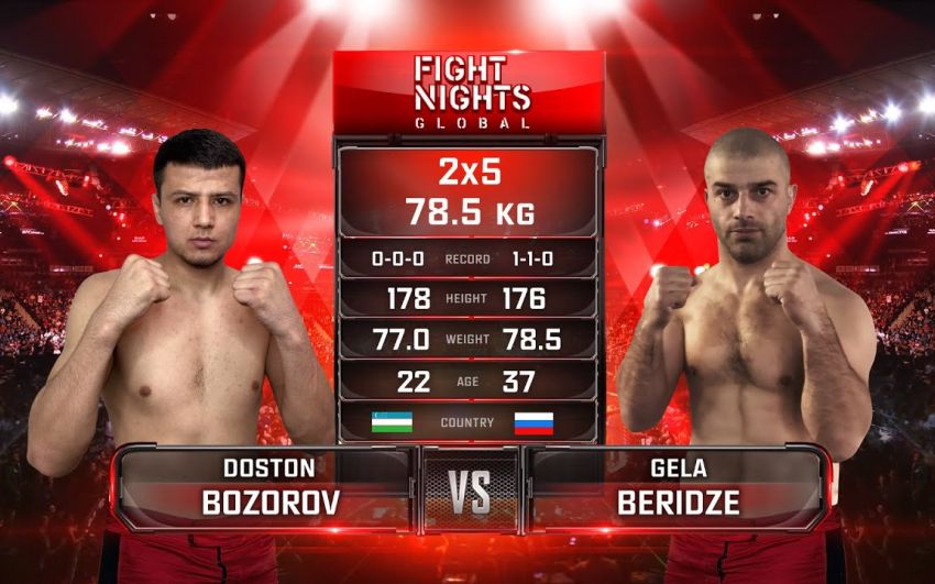 Видео боя Достон Бозоров - Гела Беридзе Fight Nights Global-GFC