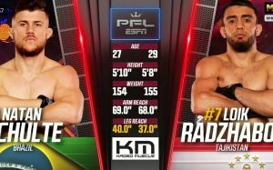 Видео боя Натан Шульте - Лоик Раджабов PFL 10