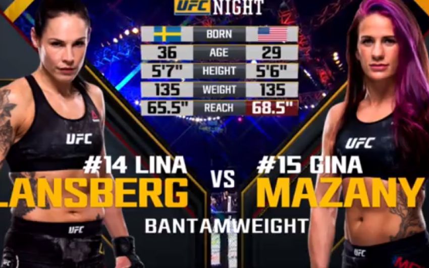 Видео боя Лина Лансберг - Джина Мазани UFC Fight Night 130