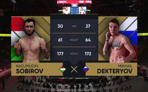 Видео боя Михаил Дектерев - Наджмудин Собиров AMC Fight Nights Global & "Стальное сердце"