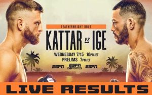 Результаты турнира UFC on ESPN 13: Келвин Каттар - Дэн Иге