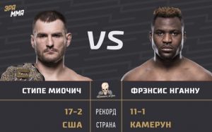 Видео боя Стипе Миочич - Фрэнсис Нганну UFC 220