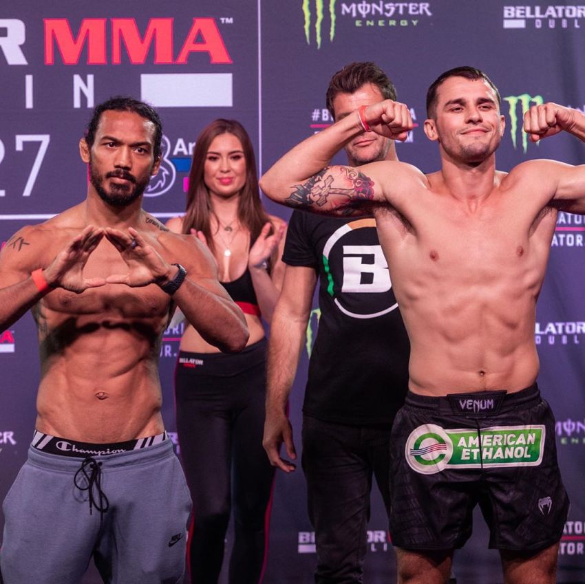 Церемония взвешивания перед турнирами Bellator 227 и Bellator Dublin: Бенсон Хендерсон - Майлс Джури, Джеймс Галлахер - Роман Салазар
