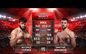 Видео боя Магомед Героев - Дмитрий Минаков FIGHT NIGHTS GLOBAL 69