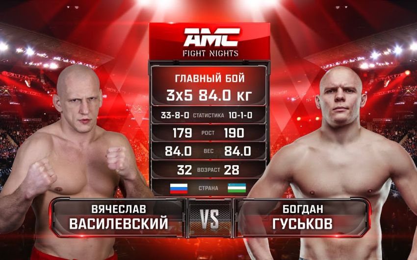 Видео боя Вячеслав Василевский - Богдан Гуськов AMC Fight Nights Global: Winter Cup