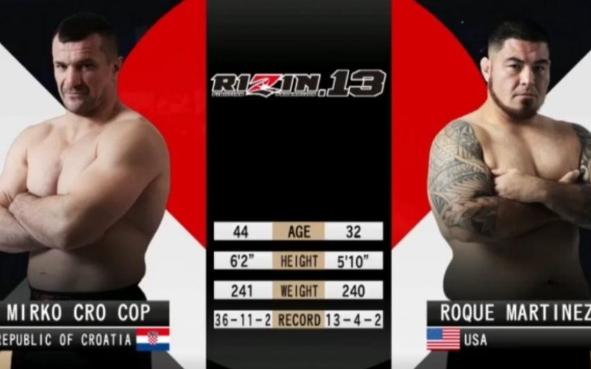 Видео боя Мирко Крокоп - Роки Мартинес Rizin FF 13