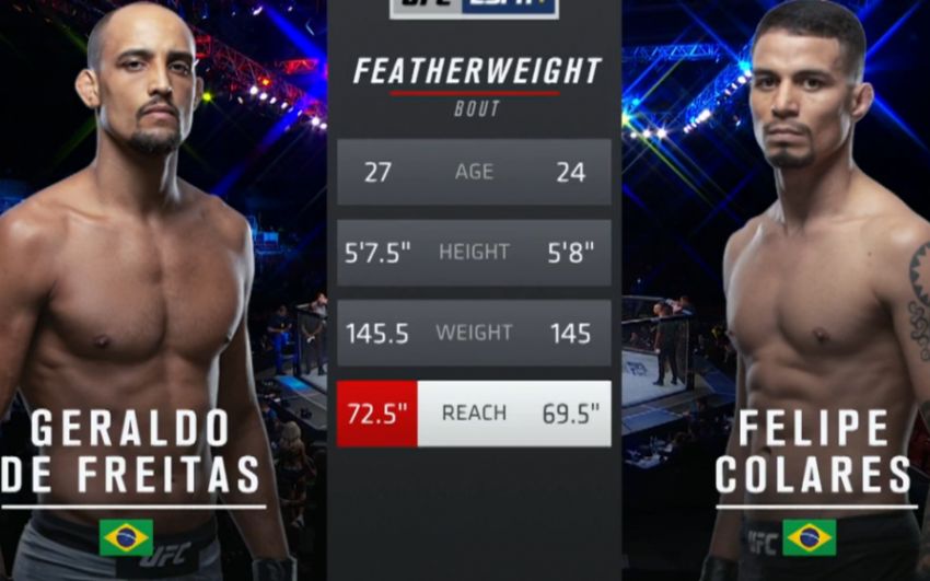 Видео боя Джеральдо де Фрейтас - Фелипе Коларес UFC Fight Night 144