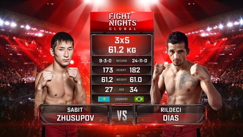 Видео боя Сабит Жусупов - Рилдечи Диас Fight Nights Global-GFC