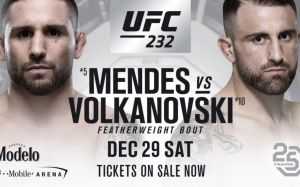 Видео боя Чед Мендес - Алекс Волкановски UFC 232