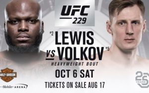 Видео боя Александр Волков - Деррик Льюис UFC 229