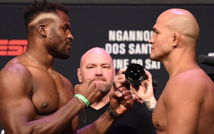 Церемония взвешивания турнира UFC on ESPN 3: Фрэнсис Нганну - Джуниор Дос Сантос
