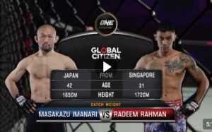 Видео боя Масаказу Иманари - Радиим Рахман ONE: Pursuit Of Greatness
