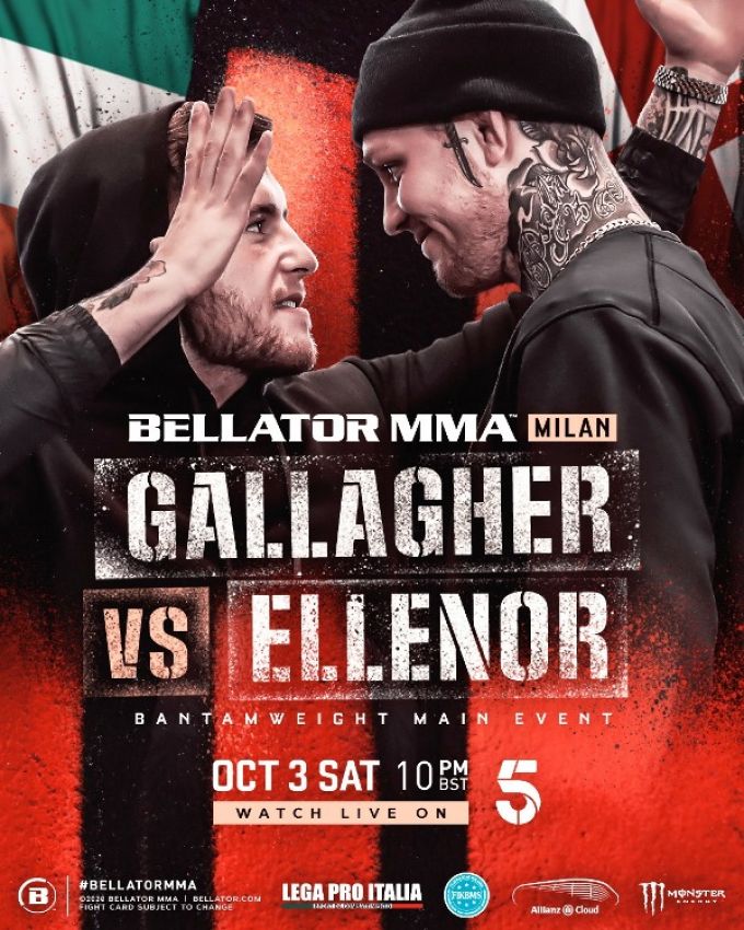 Прямая трансляция Bellator Euro Series 9: Джеймс Галлахер – Кэл Элленор