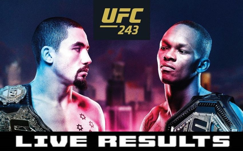 Результаты турнира UFC 243: Роберт Уиттакер - Исраэль Адесанья