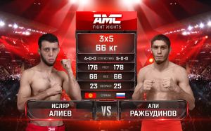 Видео боя Исляр Алиев – Али Ражбудинов AMC Fight Nights 106