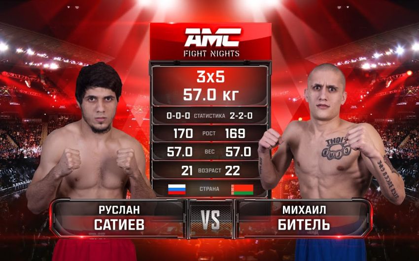 Видео боя Руслан Сайтиев - Михаил Битель AMC Fight Nights Global: Winter Cup