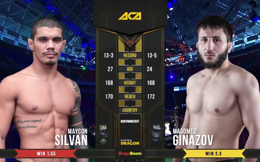 Видео боя Майкон Силван - Магомед Гиназов на ACA 98 - Fight Day