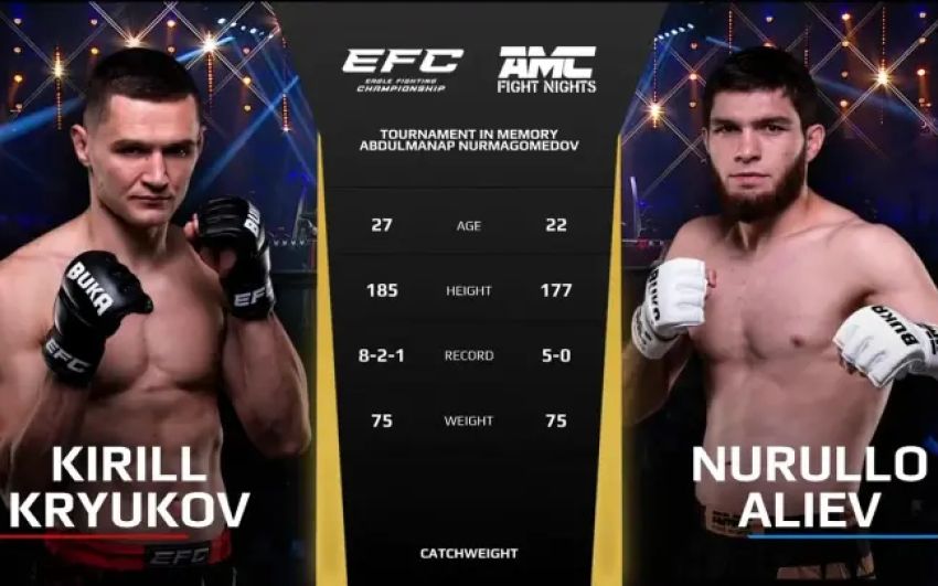 Видео боя Нурулло Алиев – Кирилл Крюков EFC 41