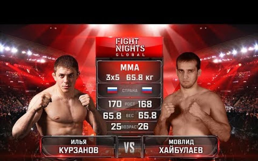 Видео боя Илья Курзанов - Мовлид Хайбулаев Fight Nights Global 77