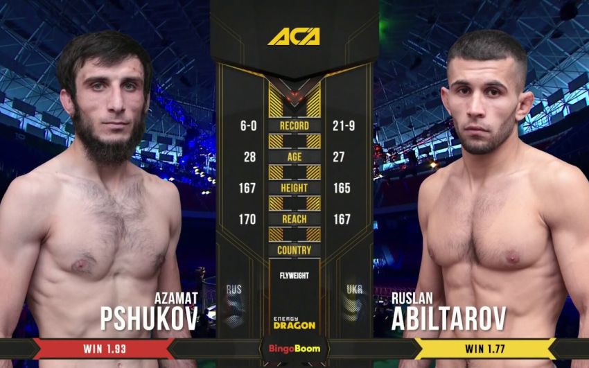 Видео боя Азамат Пшуков - Руслан Абильтаров на ACA 98 - Fight Day