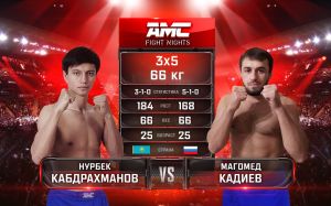 Видео боя Нурбек Кабдрахманов – Магомед Кадиев AMC Fight Nights "Кубок Донского атамана"