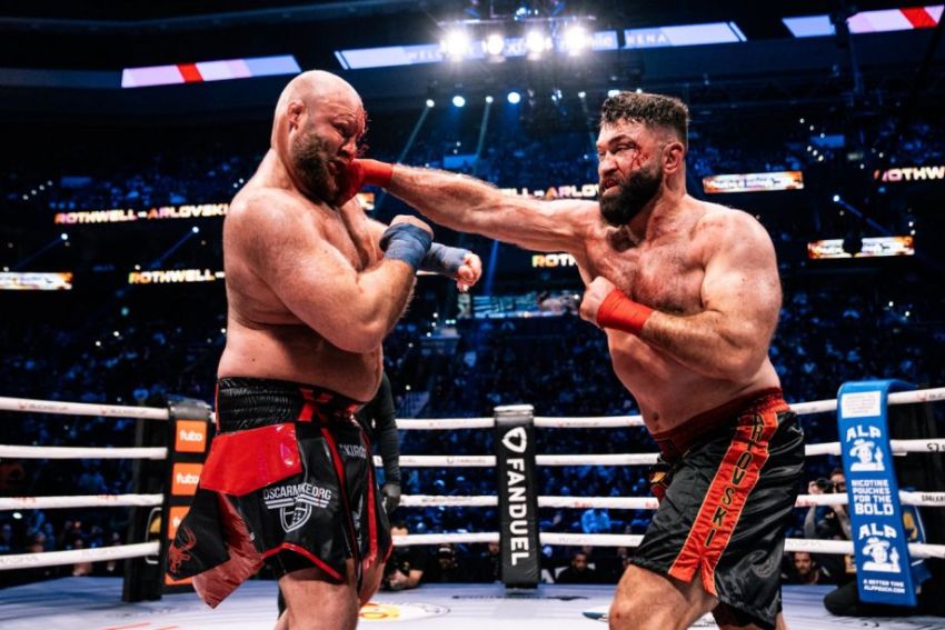 Андрей Орловский удосрочил Бена Ротвелла на BKFC Knuckle Mania 6 и стал чемпионом BKFC в тяжелом весе