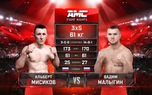 Видео боя Альберт Мисиков – Вадим Малыгин AMC Fight Nights 106