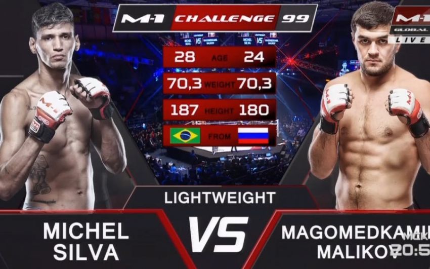 Видео боя Мичел Сильва - Магомедкамиль Маликов M-1 Challenge 99
